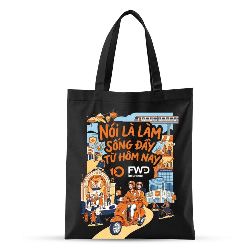 TÚI TOTE KỶ NIỆM 10 NĂM ĐEN