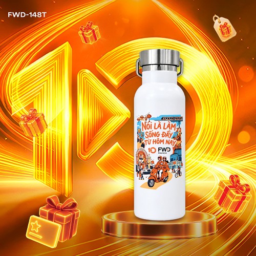 BÌNH GIỮ NHIỆT KỶ NIỆM 10 NĂM (TRẮNG)
