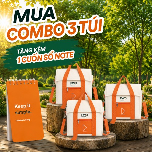 COMBO 3 TÚI CANVAS TẶNG 1 SỔ NOTE 