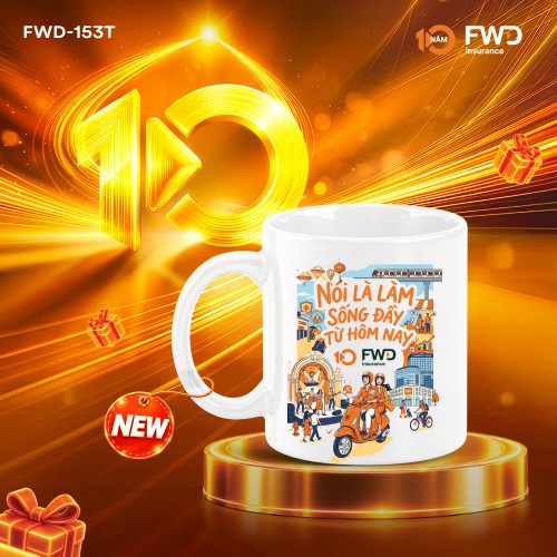 LY SỨ KỶ NIỆM 10 NĂM (TRẮNG) 