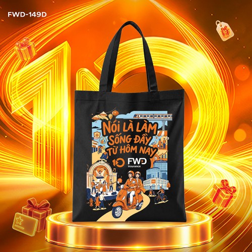 TÚI TOTE KỶ NIỆM 10 NĂM ĐEN