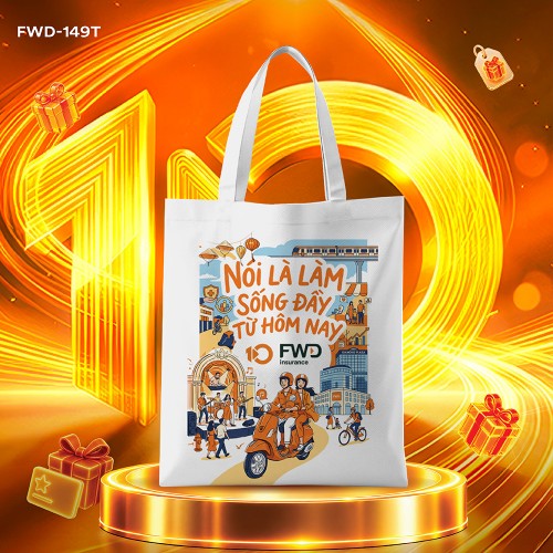 TÚI TOTE KỶ NIỆM 10 NĂM TRẮNG 