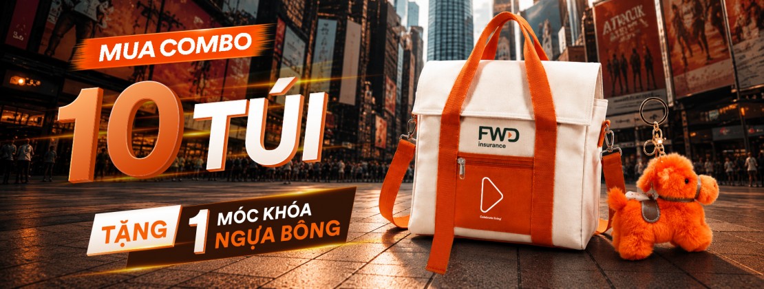 COMBO 10 TÚI CANVAS TẶNG 1 NGỰA BÔNG 